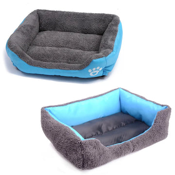 Square Plush Kennel Dog Bed