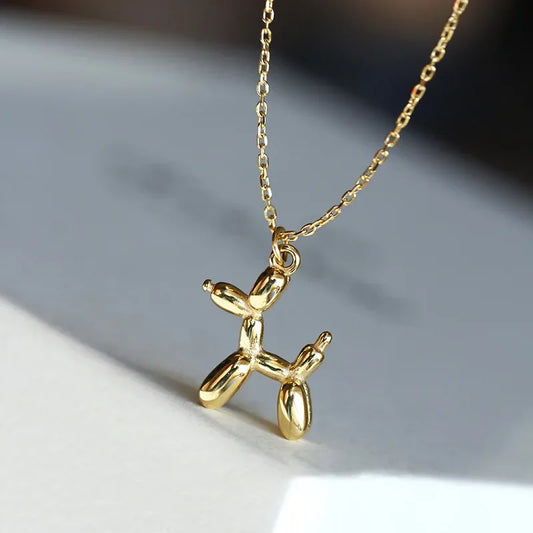 Silver Color Cute Animal Balloon Dog Necklaces